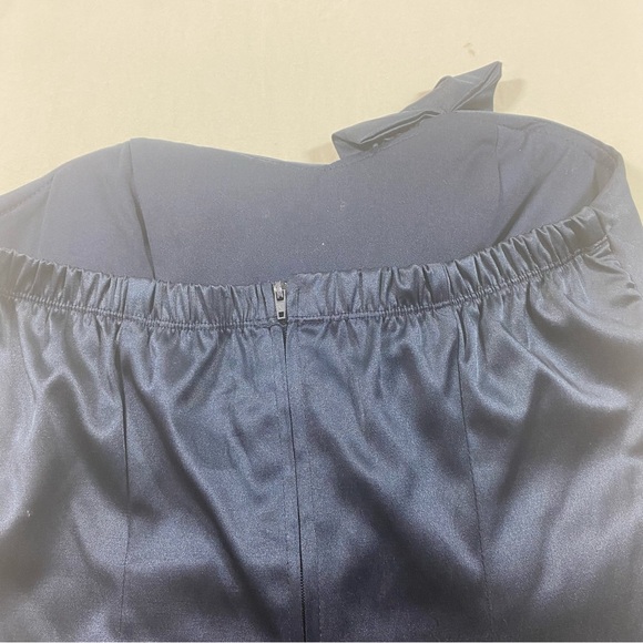 Ruby Rox Elegant Navy Strapless Dress Satin Ruffled Front Mini Dress women’s 9 - Picture 2 of 8